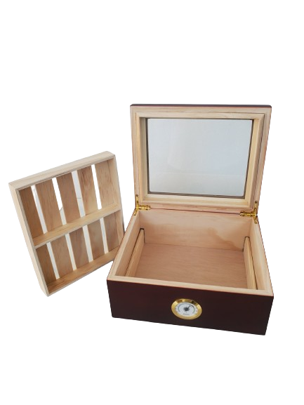 Humidor con higrómetro análogo